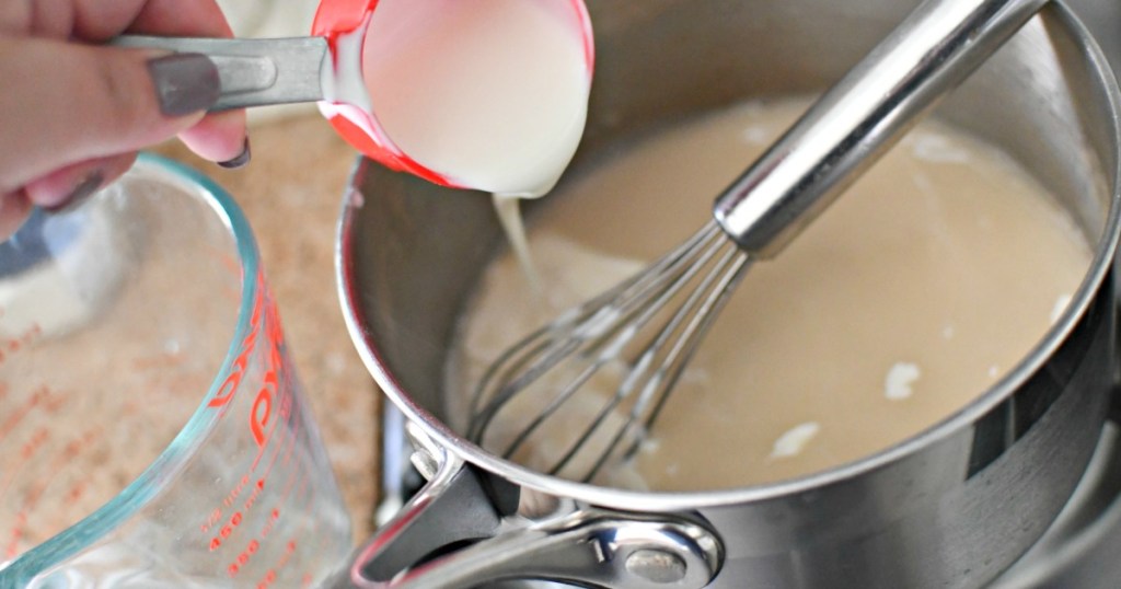 adding cream to cream of chicken soup