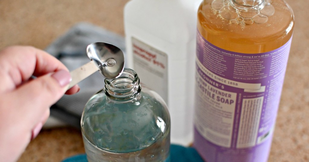 adding soap to granite cleaner