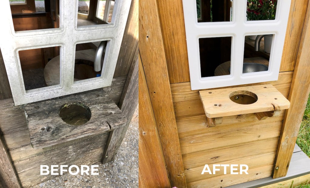 before and after of kids playhouse