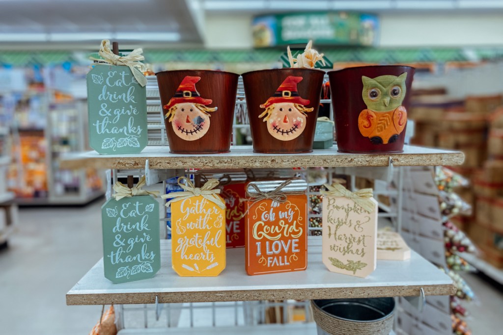 seasonal fall decor at dollar tree