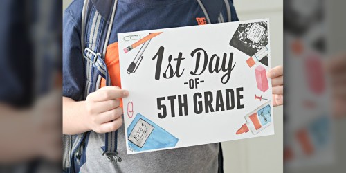 Get This FREE First Day of School Printable Sign (Pre-K thru College!)