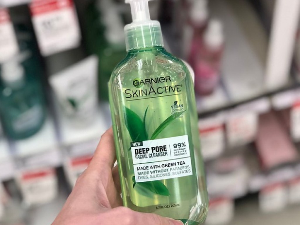 hand holding garnier skin active