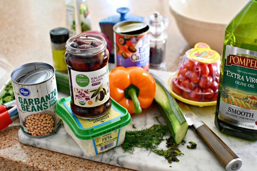 ingredients for chickpea salad