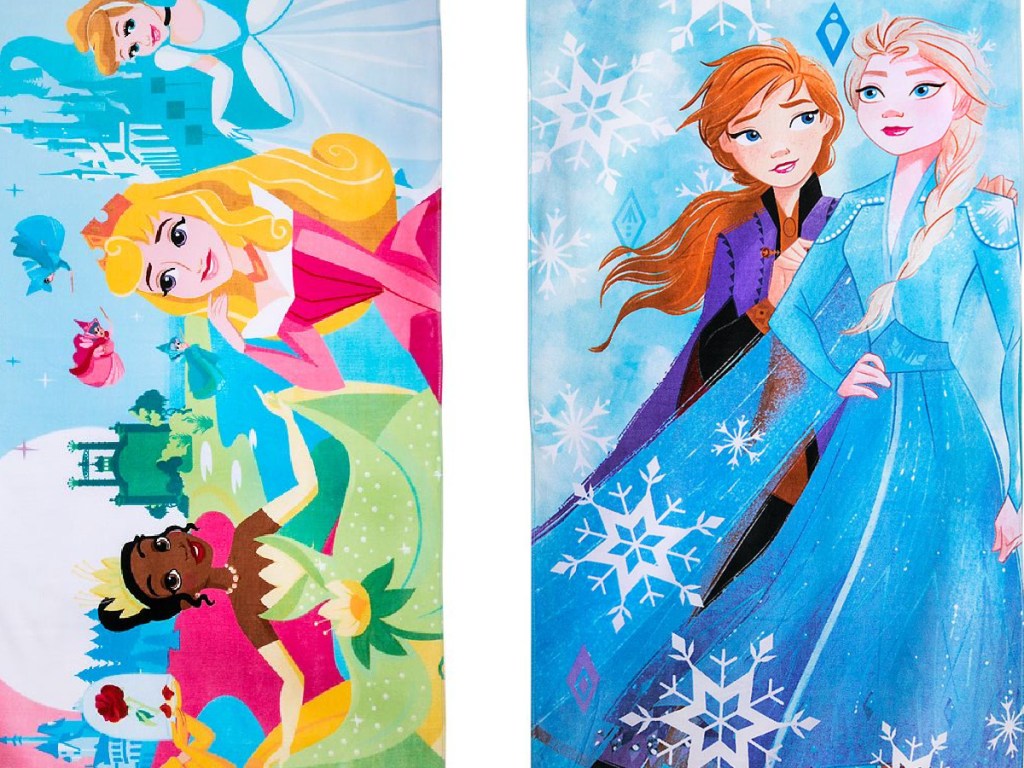 Disney princess and frozen beach towels