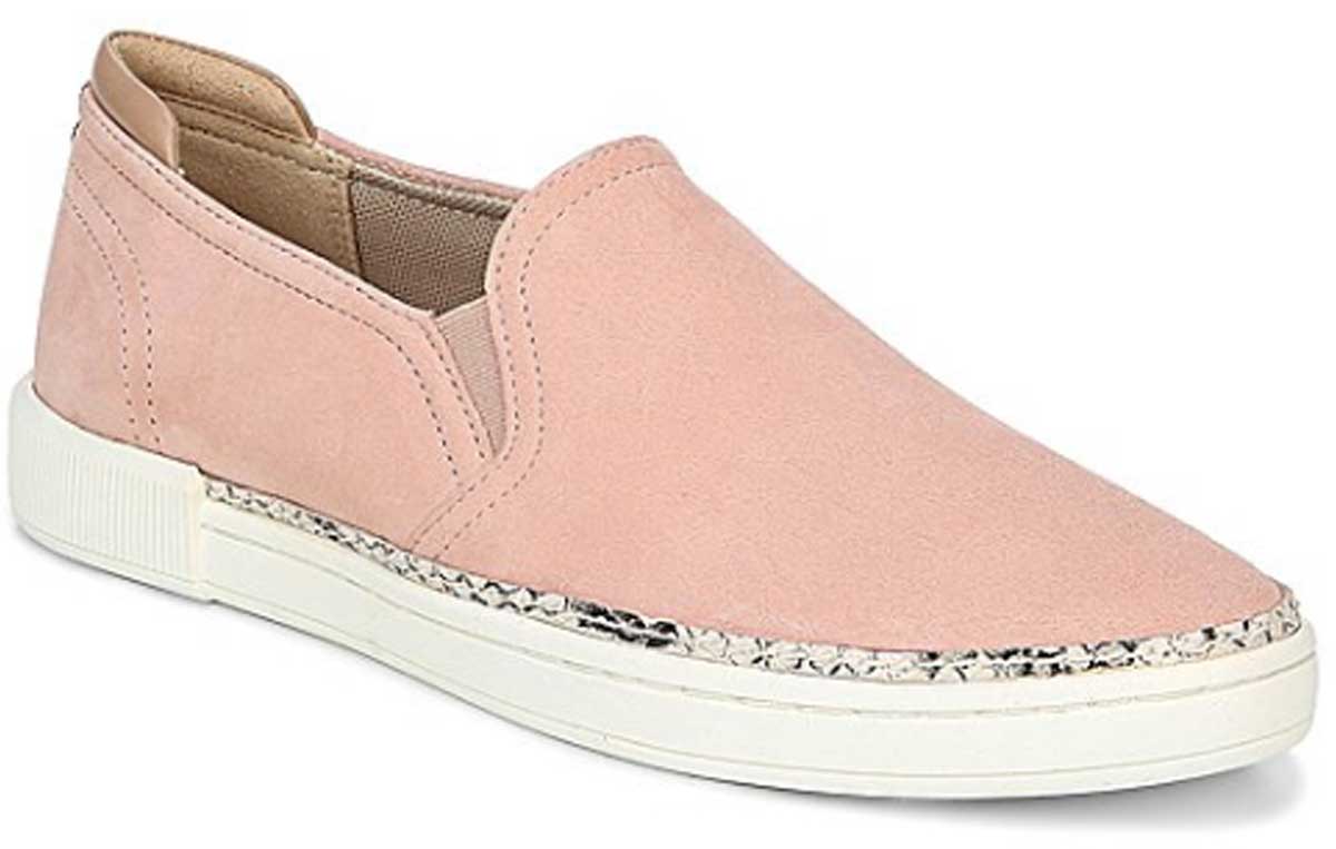 woman's dusty rose slip on sneaker