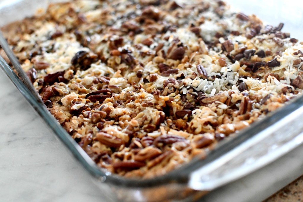 pan of magic cookie bars