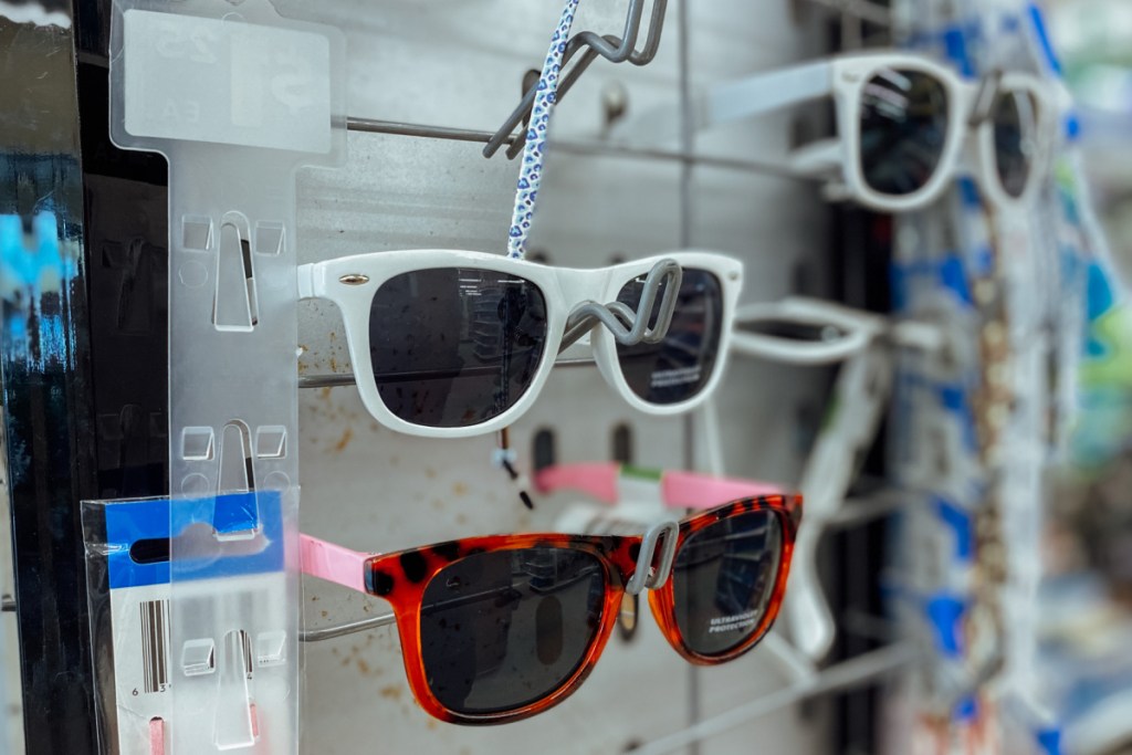 sun glasses on display