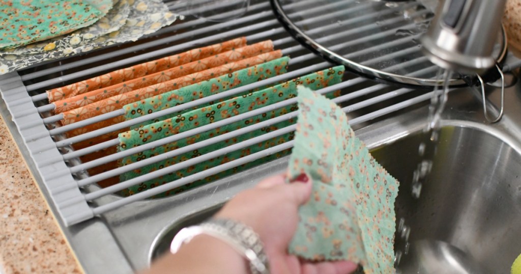 washing homemade beeswax food wraps