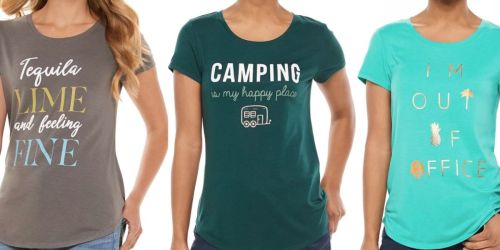 Apt. 9 Women’s Graphic Tees from $10 Shipped on Kohls.online (Regularly $20)