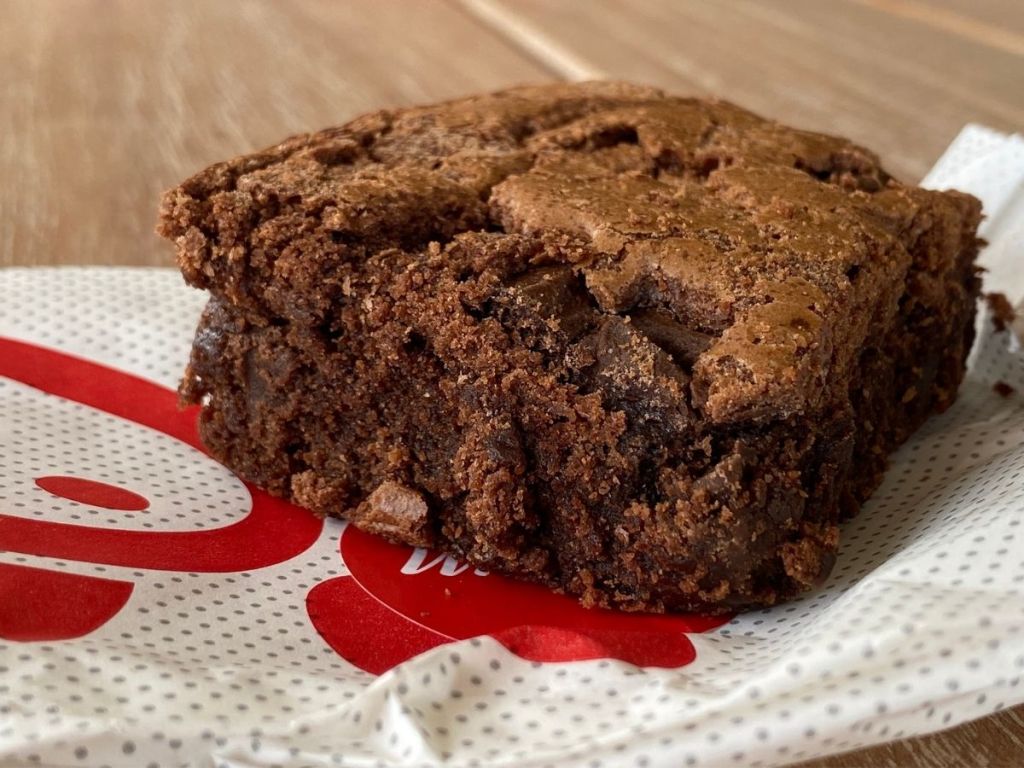 Chick-Fil-A brownie on wrapper 