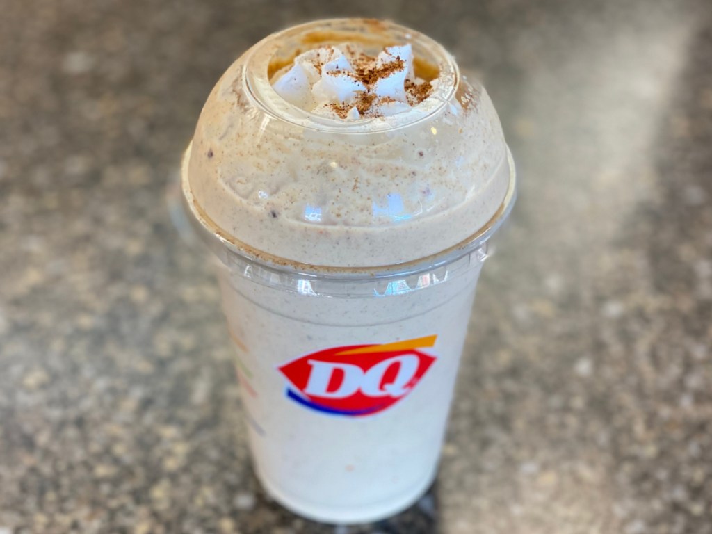 ice cream blizzard on counter