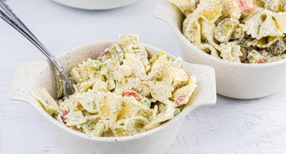 Dill pickle salad in a bowl