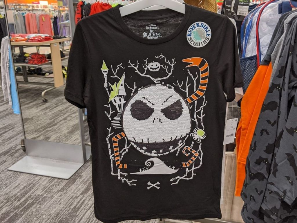 short sleeve t-shirt featuring jack skellington from the nightmare before christmas