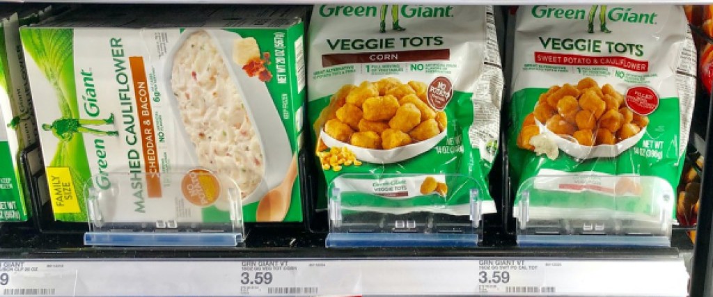 frozen veggie tots and mashed cauliflower in store