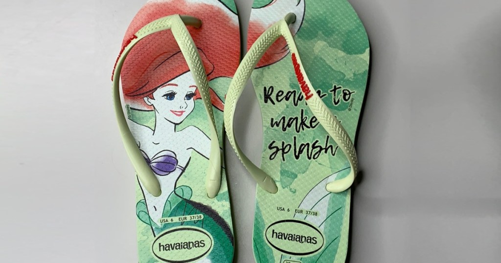 women's green Ariel flip flops