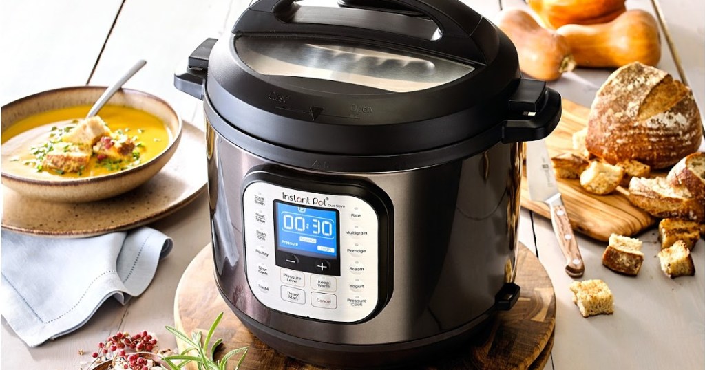 Instant Pot Duo Nova with ingredients all around