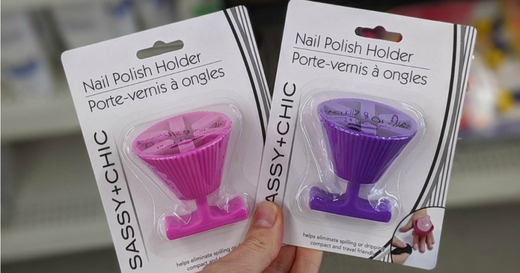 woman's hand holding up Nail Polish Holder