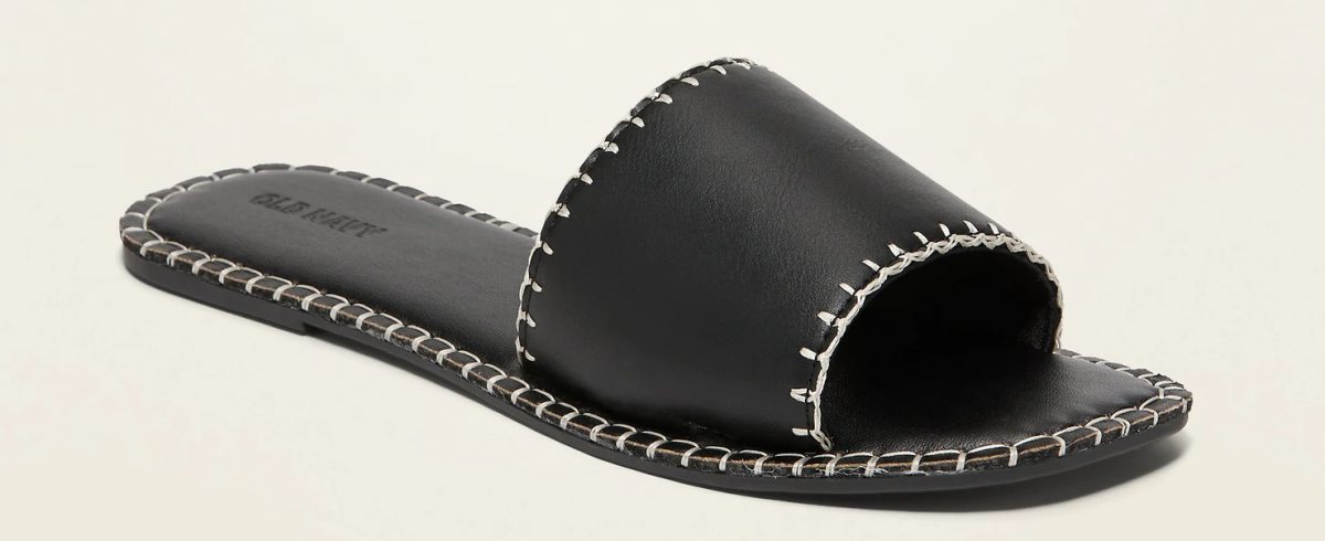 black slide sandal