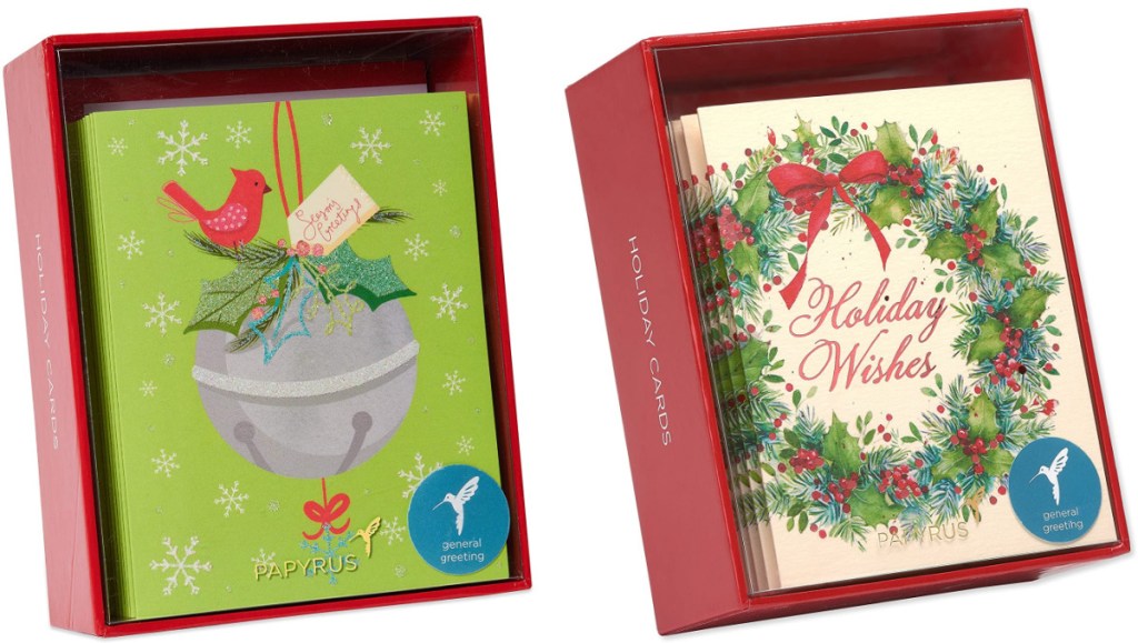 2 boxes of papyrus holiday boxed cards