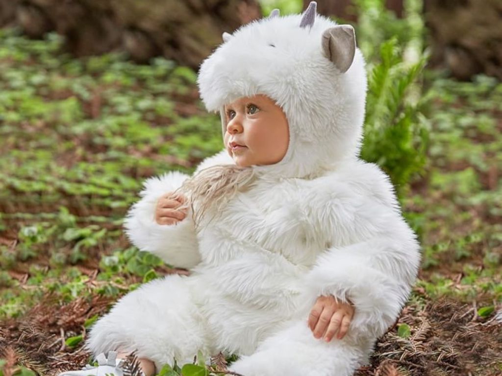 little girl dressed as a baby goat