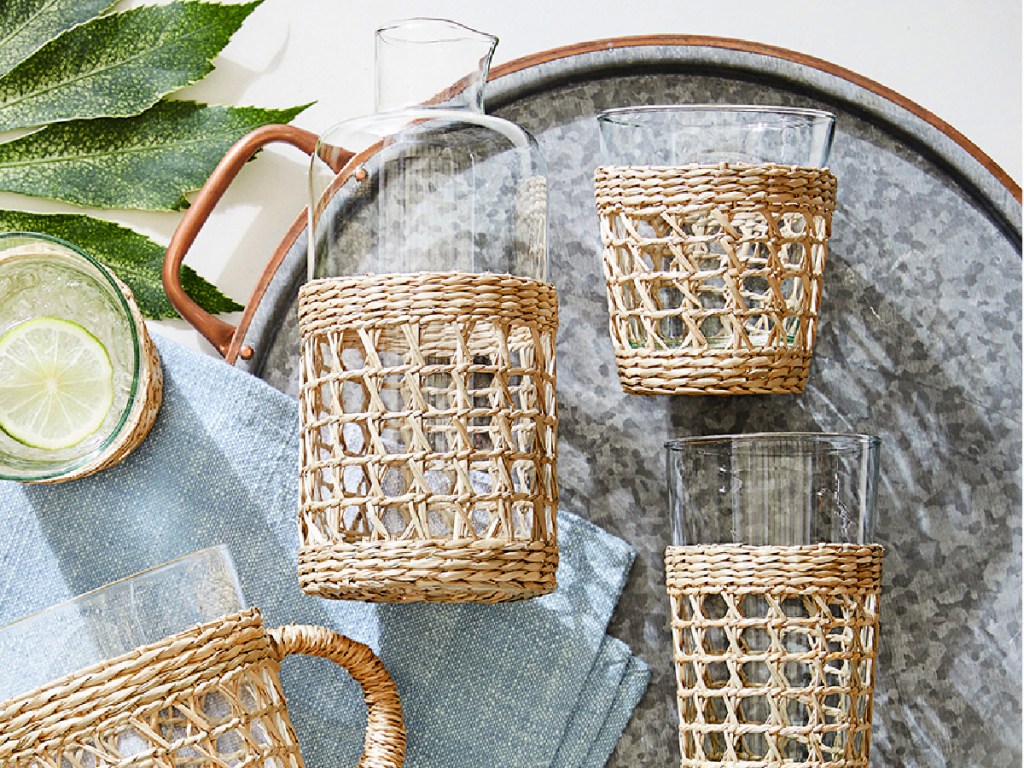 Pottery Barn's Cane Drinkware Collection