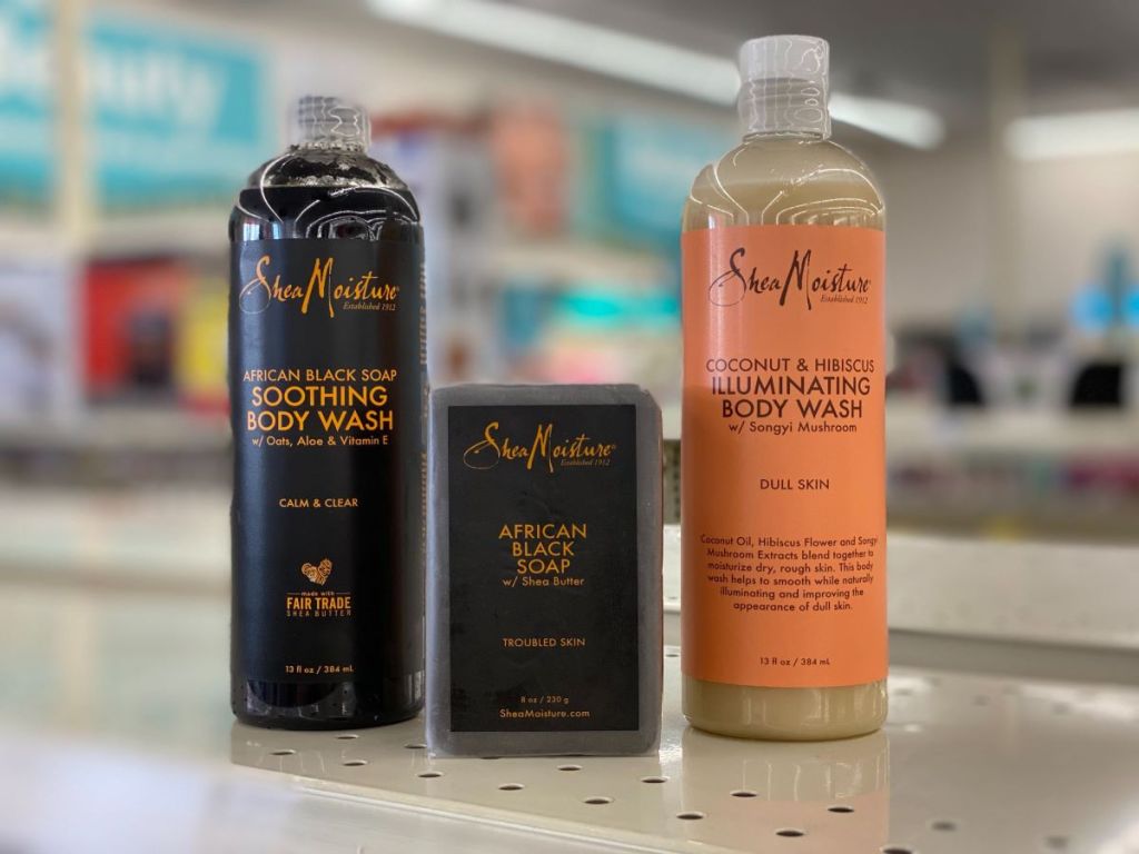 Shea Moisture products on shelf at CVS