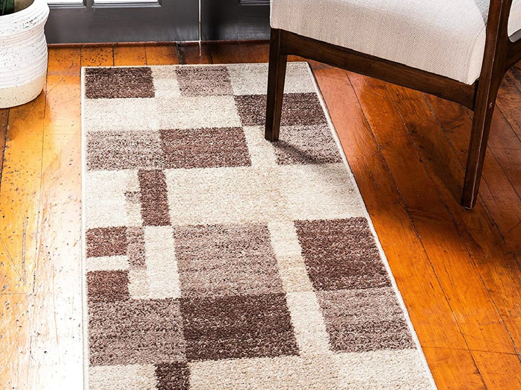 Unique Loom Autumn Collection Abstract Checkered 2'x6' Runner Rug 