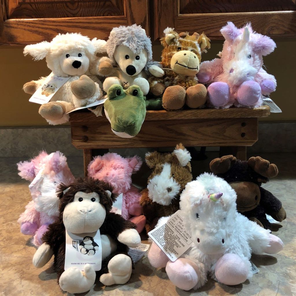 many different Warmies plush toys