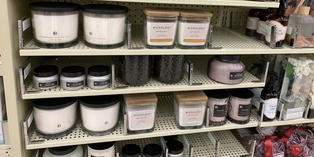 display of candles at Hobby Lobby