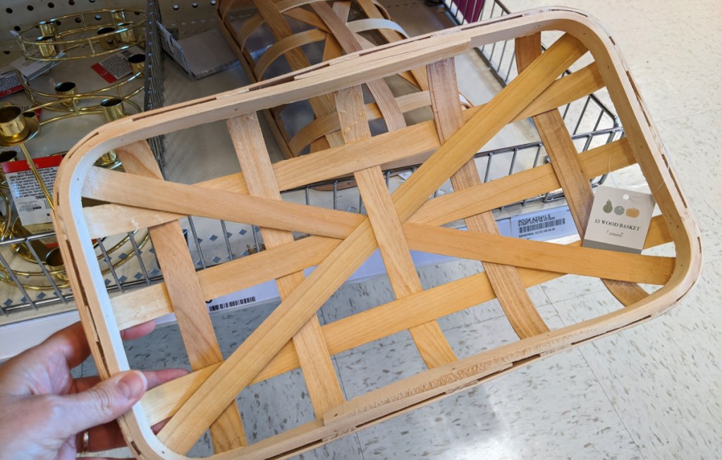 Wood Basket in dollar spot at Target