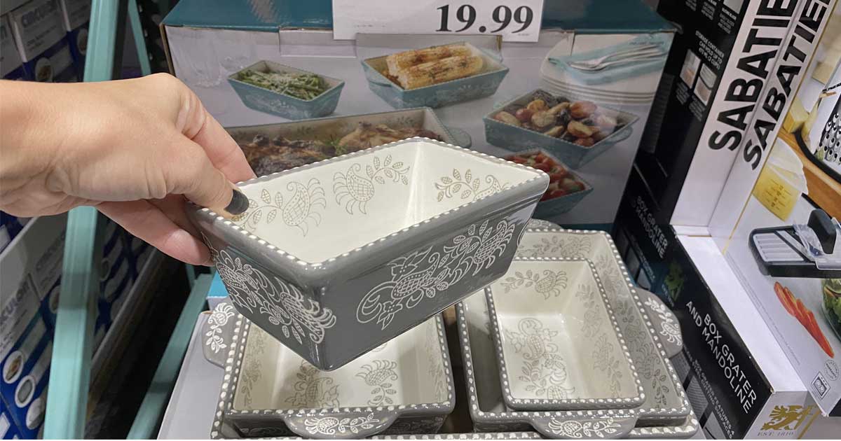 hand holding a serving dish