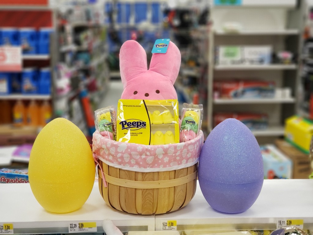 easter peeps in basket