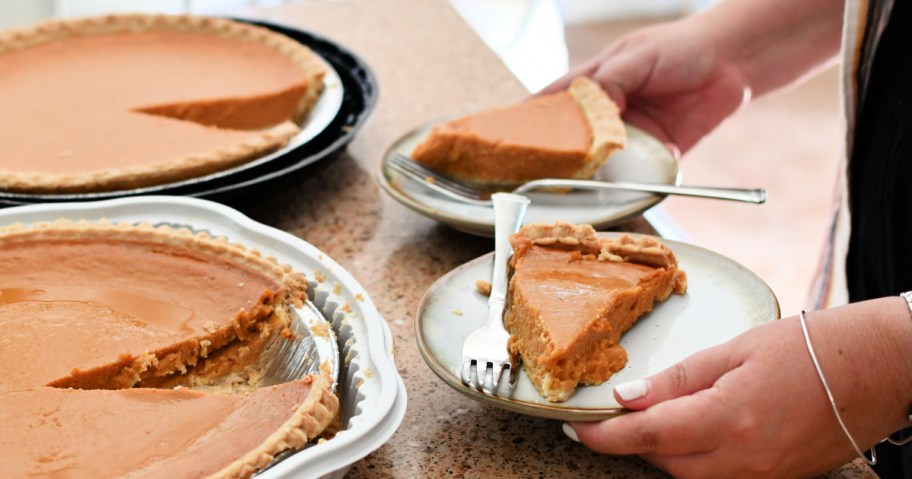 holding Costco vs Sam's Club pumpkin pie