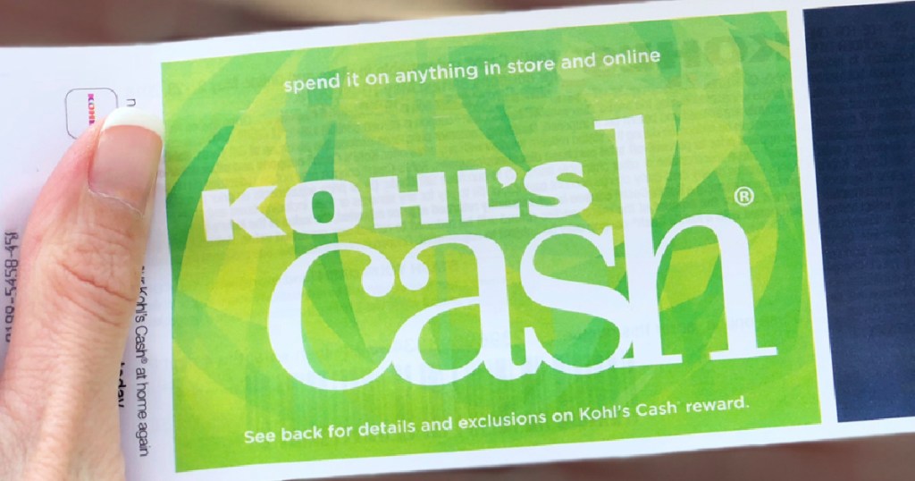 hand gripping Kohl's Cash