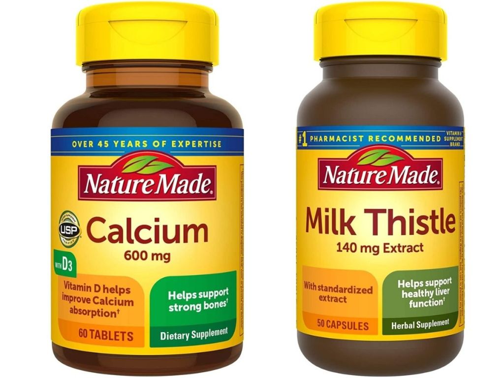 Nature Made Calcium and Milk Thistle Vitamins