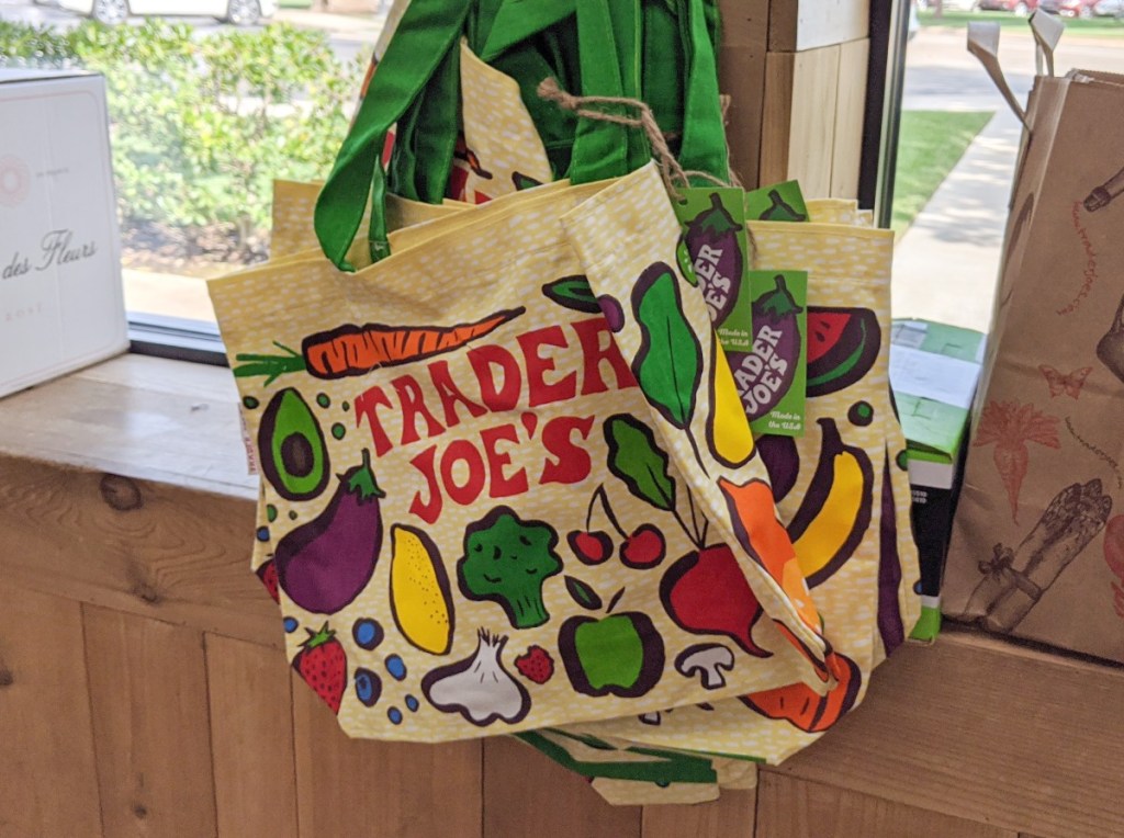 reusable shopping bags at Trader Joe's