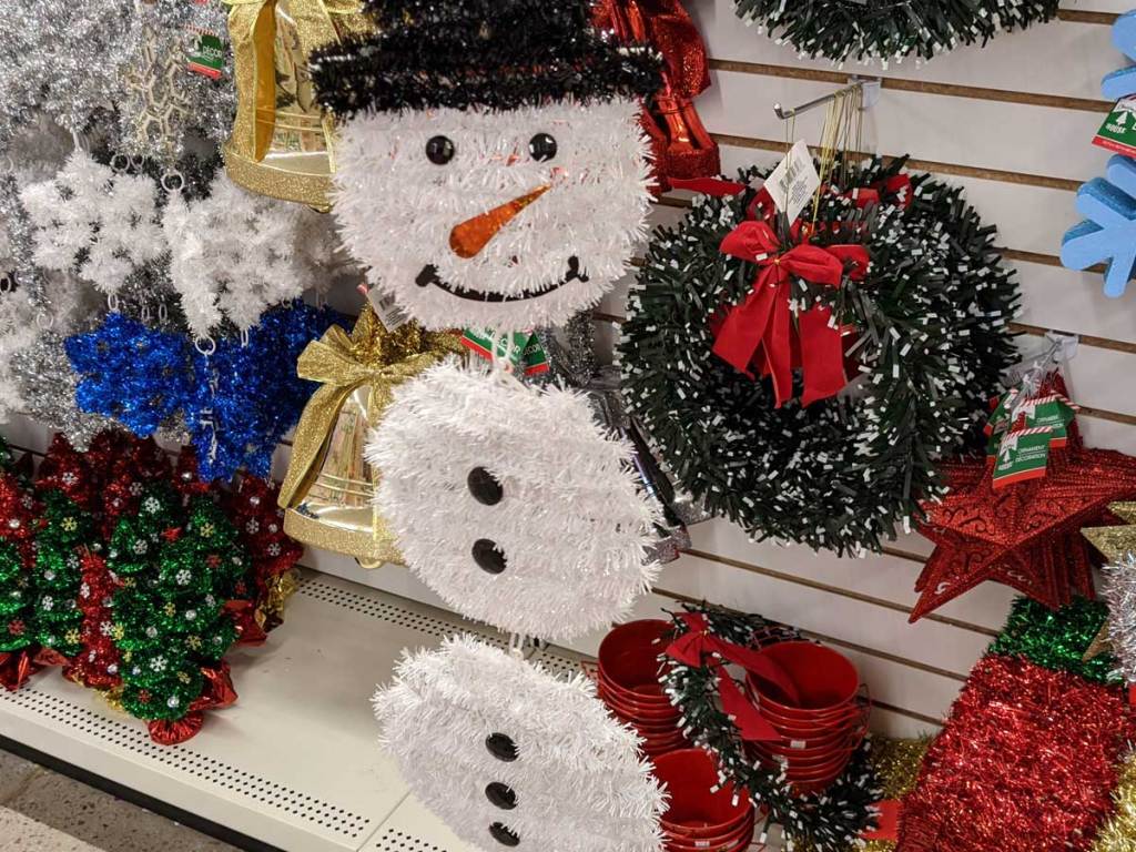 christmas snowman tinsel