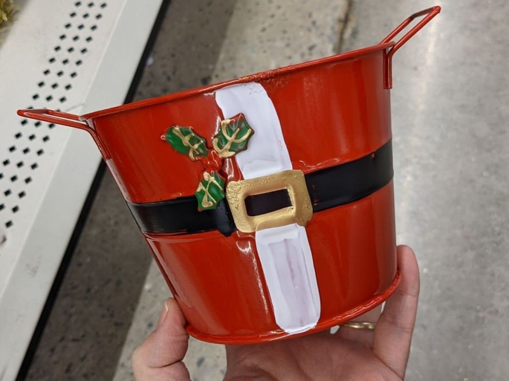 Dollar Tree Metal Santa Bucket