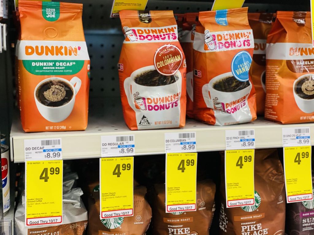 Dunkin Donuts Coffee on shelf at CVS