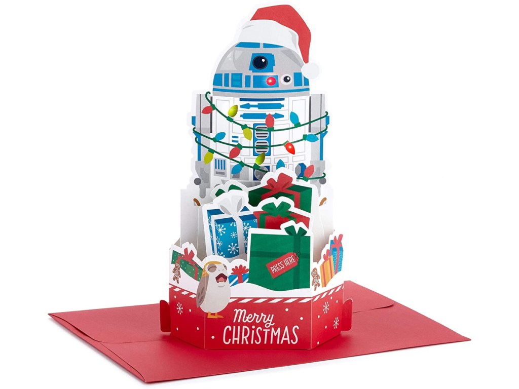 Hallmark Paper Wonder R2-D2 Star Wars Pop-Up Christmas Card w/ Music