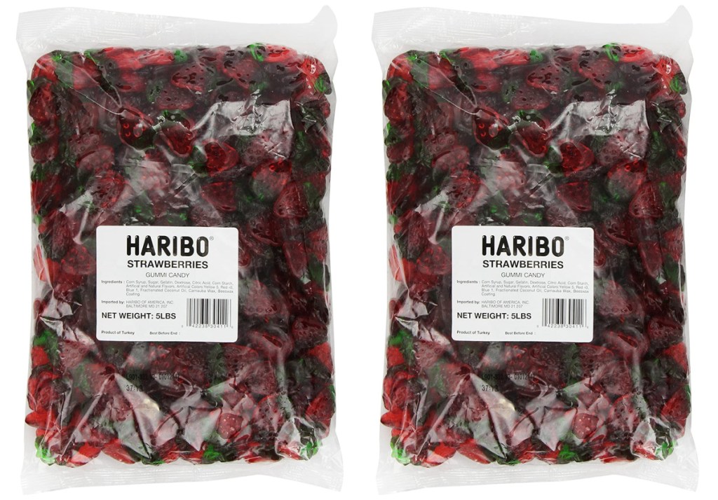 Haribo Gummi Candy Strawberries 5-Pound Bag