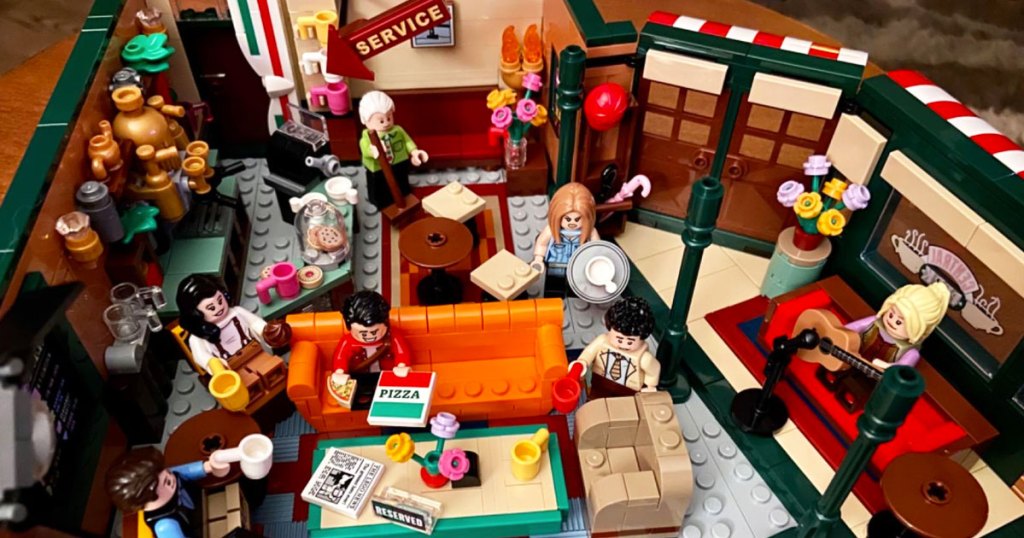 LEGO Friends Central Perk set with minifig characters in coffee shop