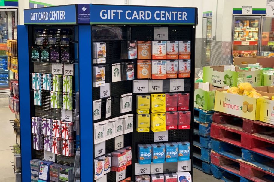 display of gift cards at Sam's Club