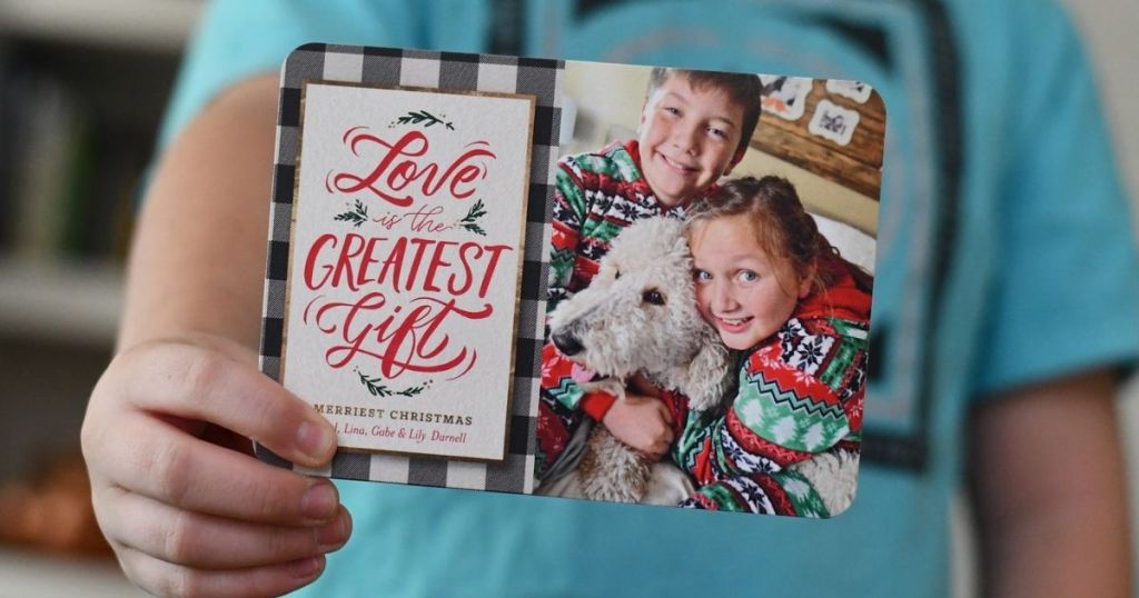 Boy Holding Shutterfly Holiday Cars