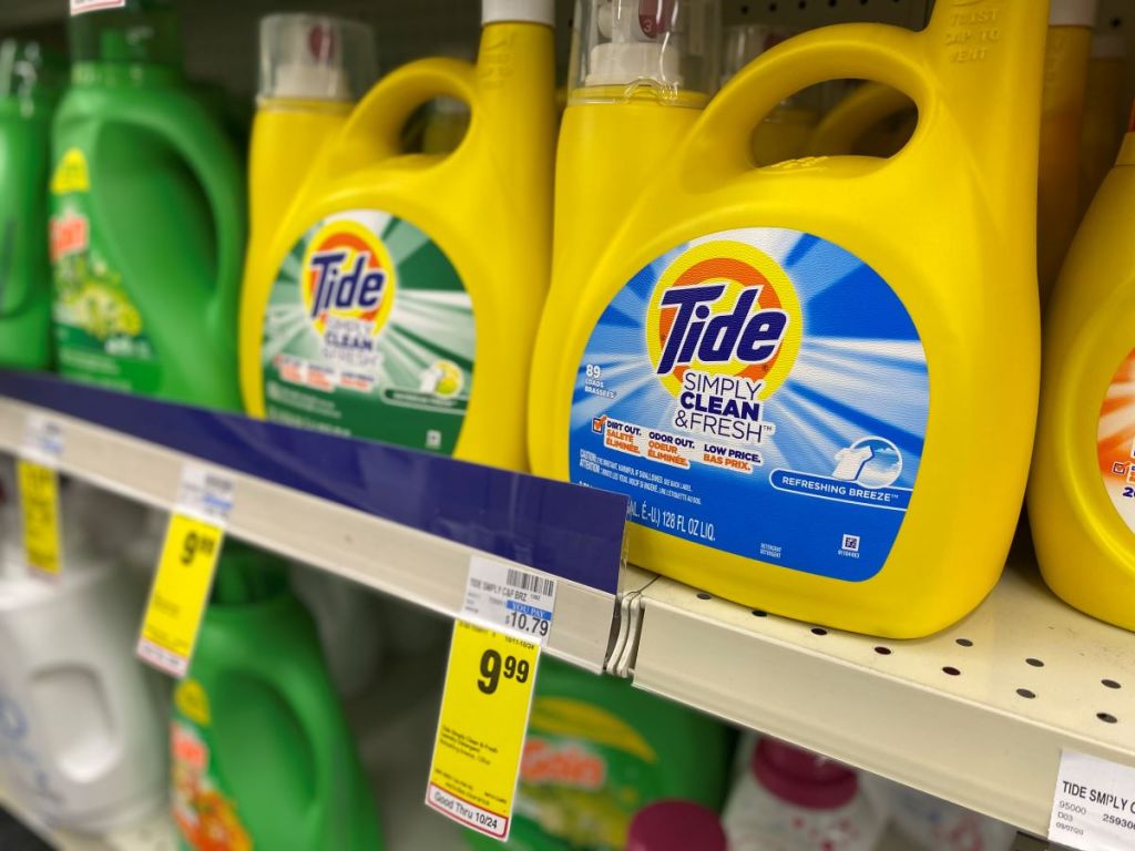 row of Tide Simply on shelf at CVS