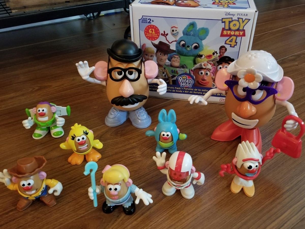 Mr. Potato Head Andy's Playroom Toy Story Set figures dressed up