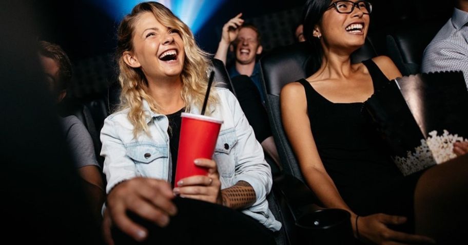 Women watching a movie in a movie theater