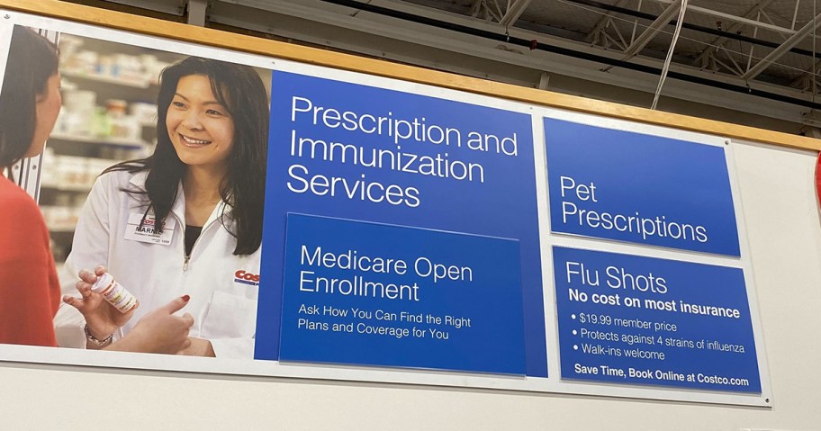 costco pharmacy flu shot signage