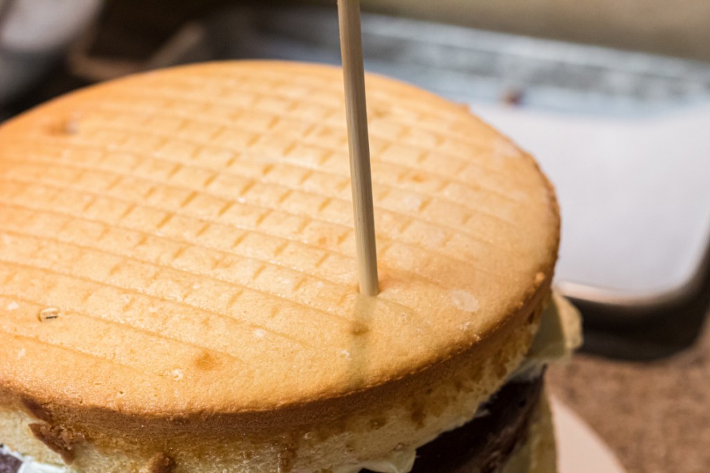 poking holes in cake