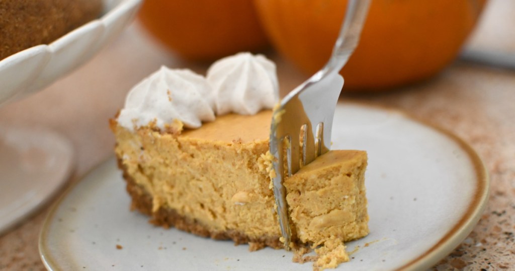 slice of pumpkin cheesecake